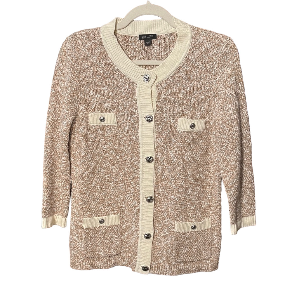 J. Jill Tan and Cream Women's Sweater